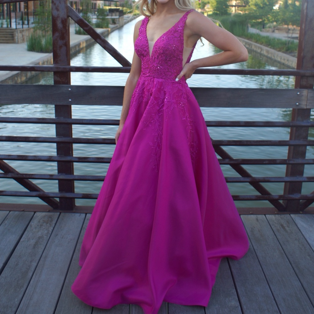 Prom dress!! Beautiful Magenta Ballgown!